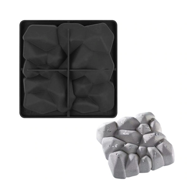 Moule carré en forme de roche, pierre (produit en silicone)
